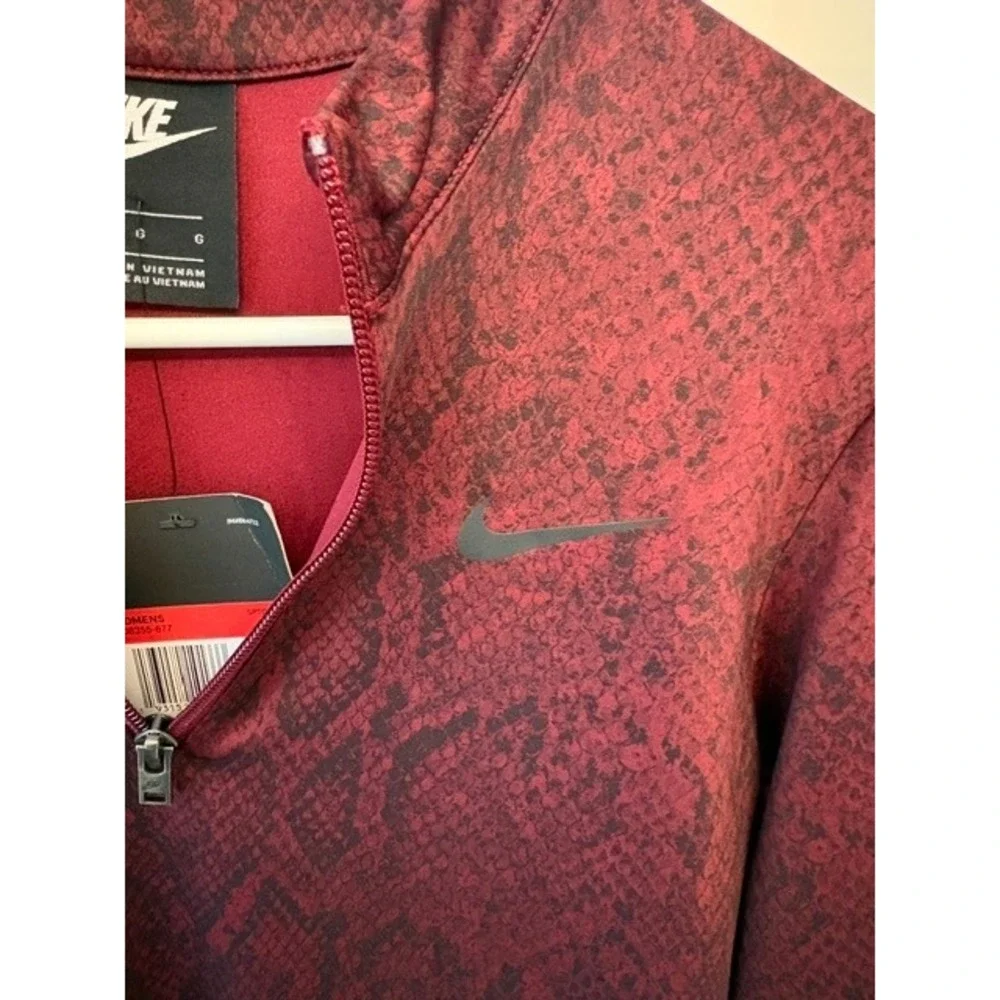 Nike Women's NWT Tight Fit Snakeskin Print Quarter Zip Long Sleeve Bodysuit